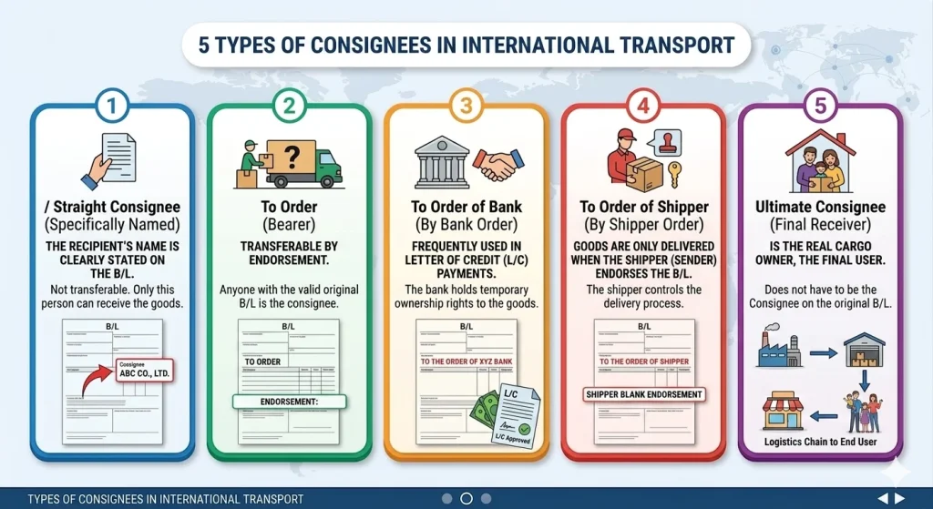 5 types of consignee in international shipping