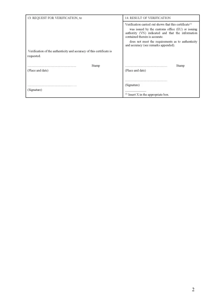 Sample C/O Form EUR.1 Page 2