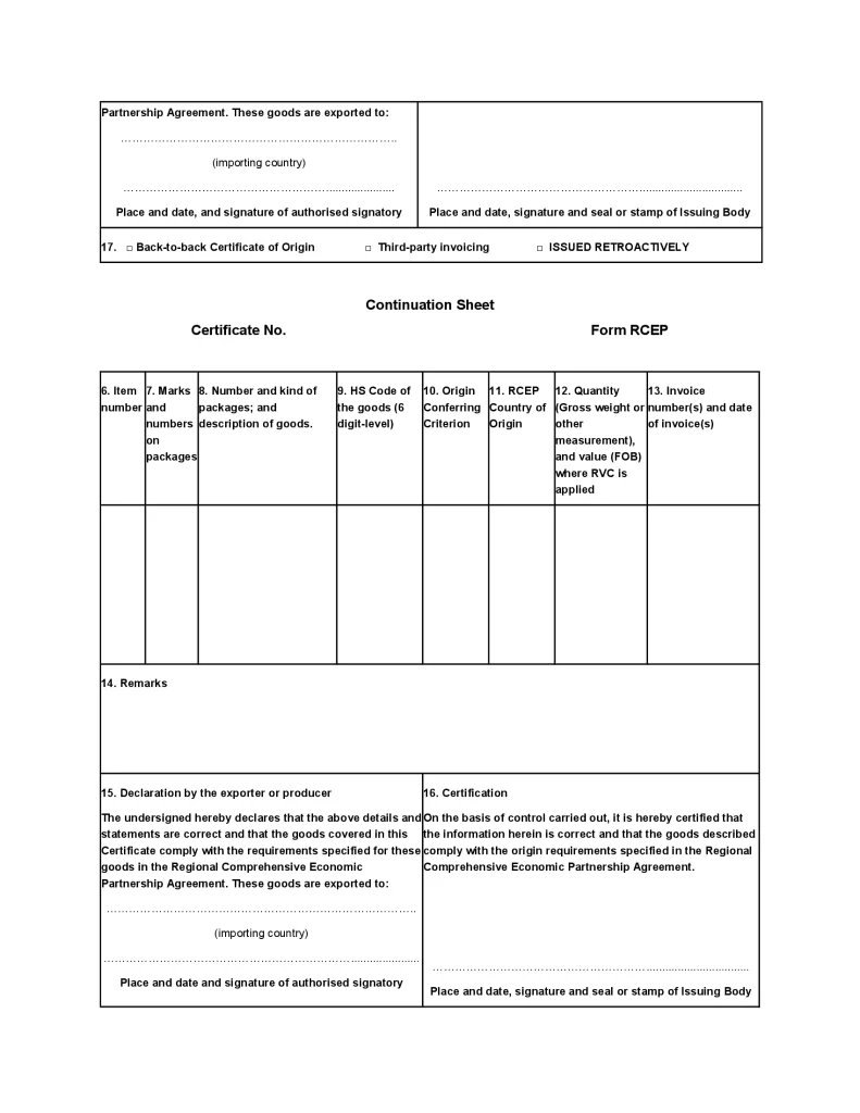 C/O Form RCEP là gì? 