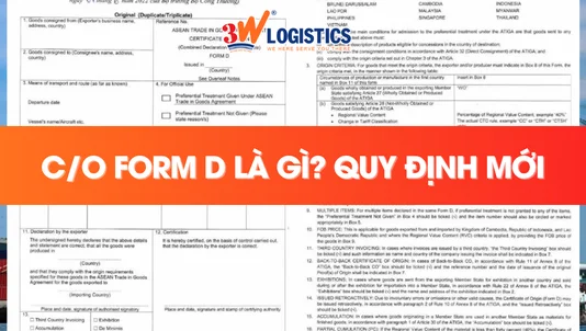 C/O Form D là gì?