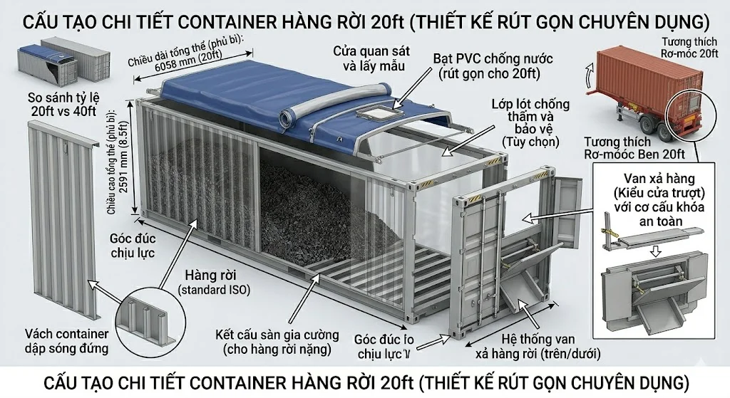 container hàng rời 20ft