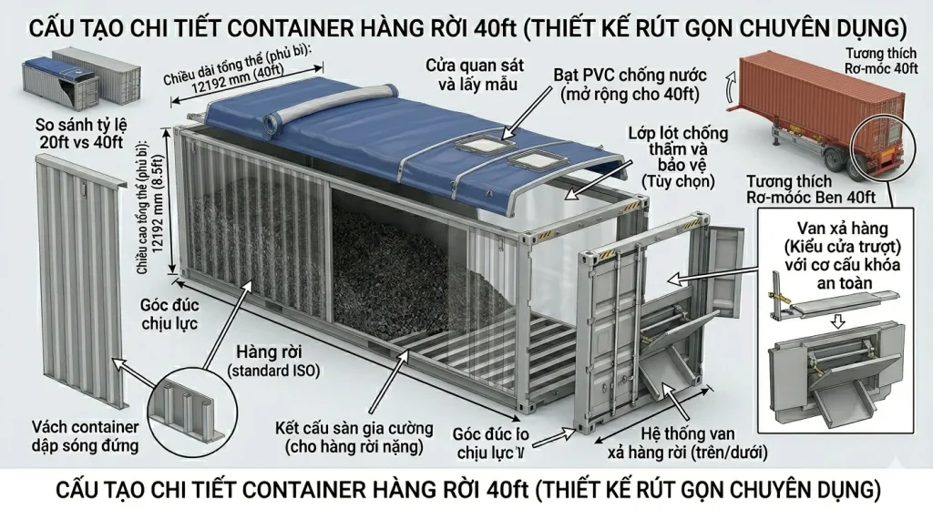 container hàng rời 40ft