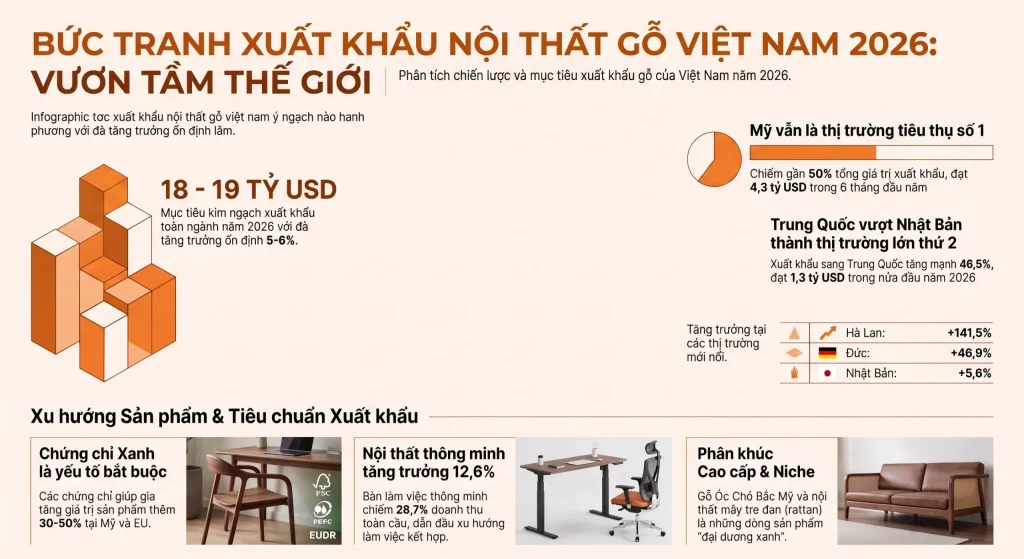 thủ tục xuất khẩu bàn ghế gỗ